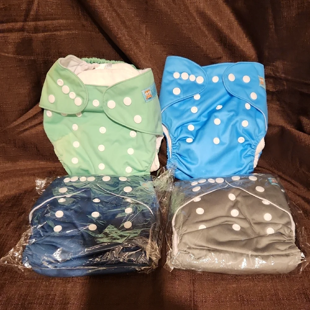 Lot Of 4 New Ava Baby Diaper Cover With 8 Inserts